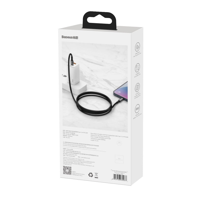 BASEUS USB Cable - Tungsten Gold CATLWJ-01 Type-C - IPHONE lightning 1M 20W black - billede 11