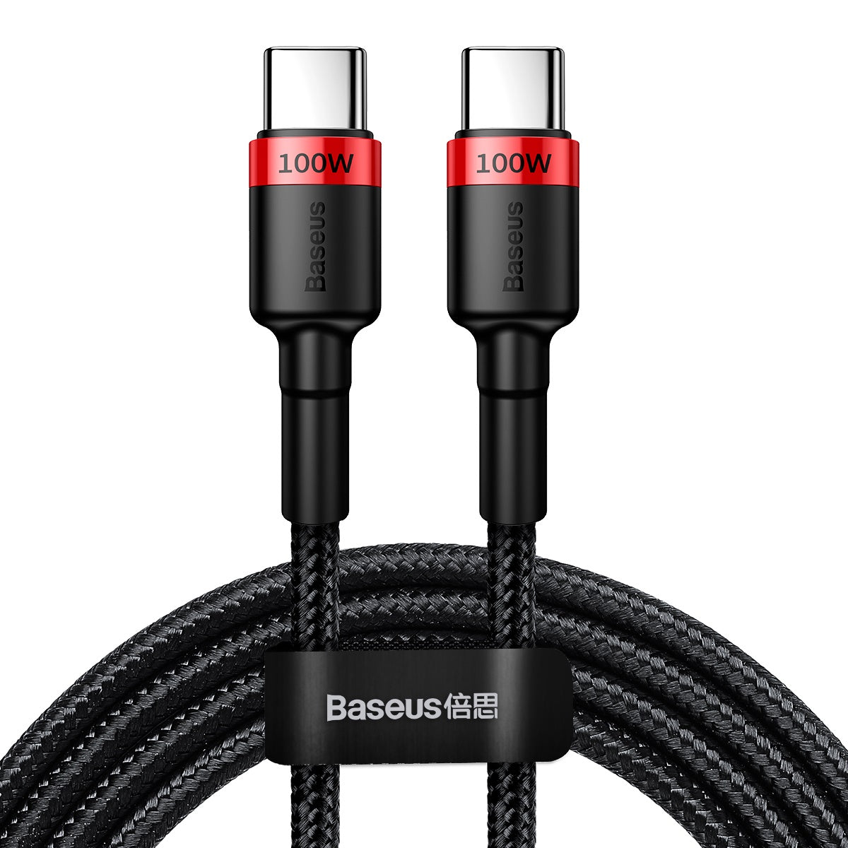 BASEUS USB Cable - Cafule CATKLF-AL91 Type-C - Type-C 2M 100W 5A black-red