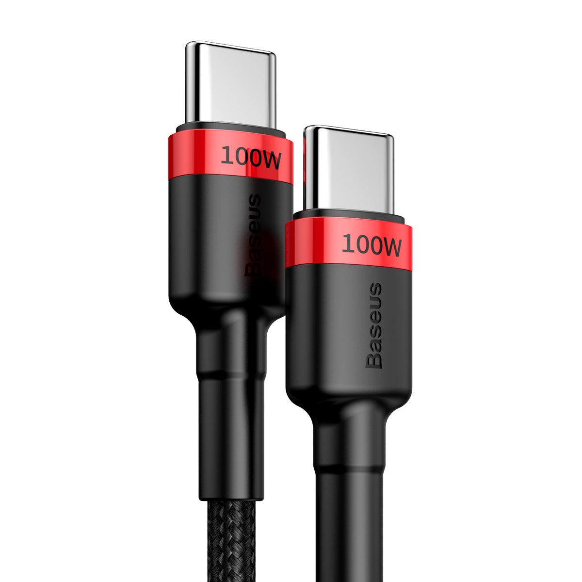 BASEUS USB Cable - Cafule CATKLF-AL91 Type-C - Type-C 2M 100W 5A black-red