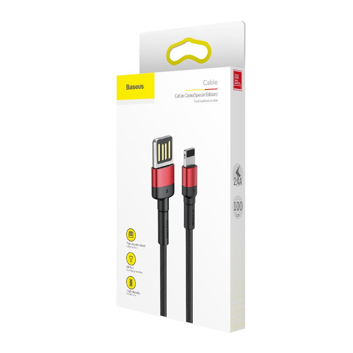 BASEUS USB Cable - Cafule CATKLF-AL91 Type-C - Type-C 2M 100W 5A black-red