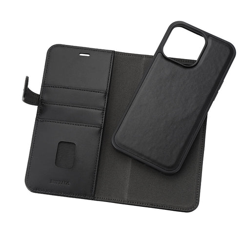 iPhone 15 Pro Max Læder Cover med kortholder 2in1 3 Magserie – Sort – Buffalo