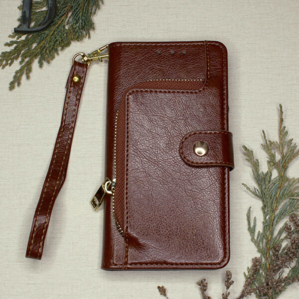 iPhone 12 Mini PU Wallet Flip Cover – Brun