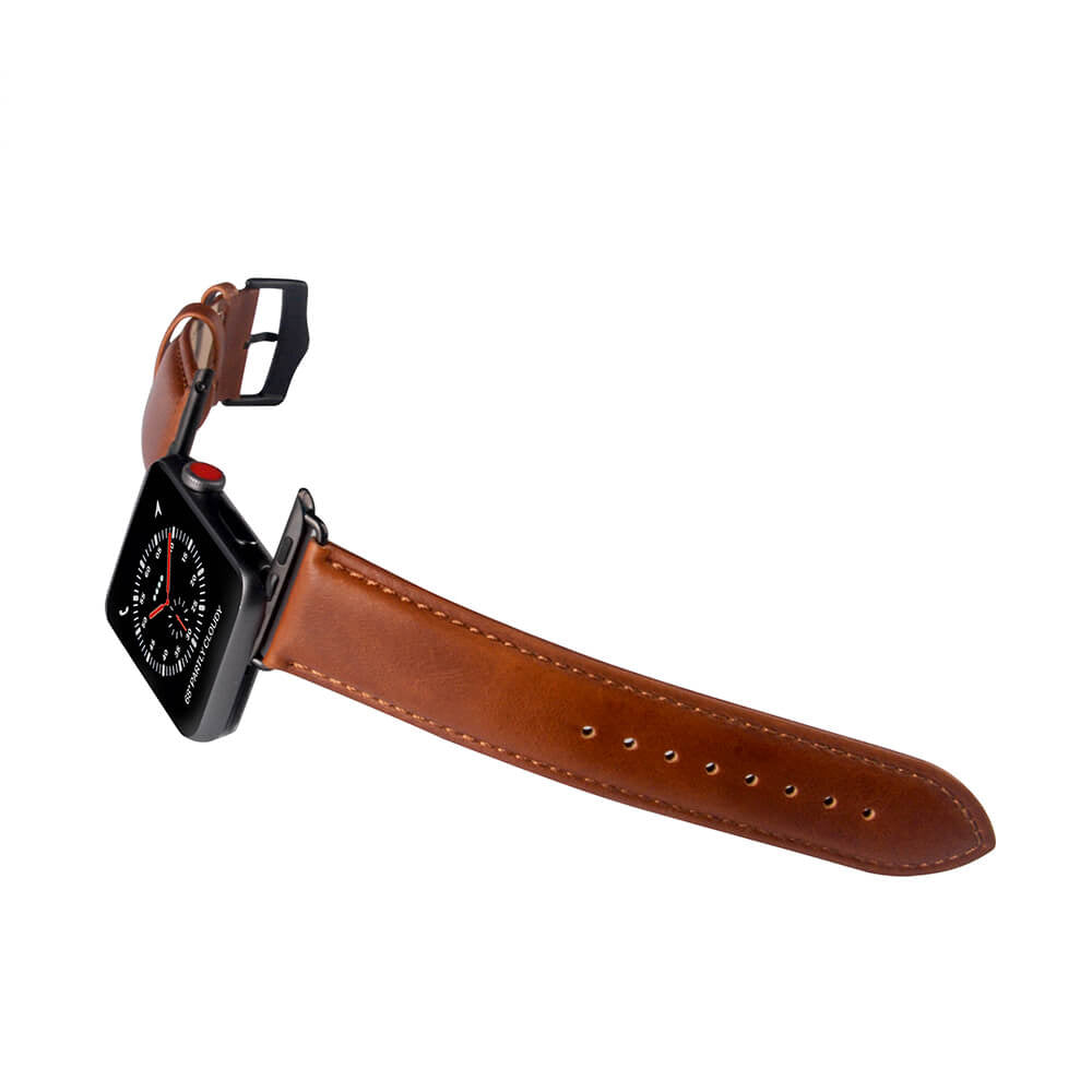 Watcharmbånd Læder Apple Watch 42/44/45mm Brun - billede 4