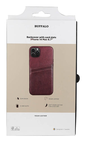 iPhone 14 Plus Læder Cover med kortholder 2 6 7 – Brun – Buffalo