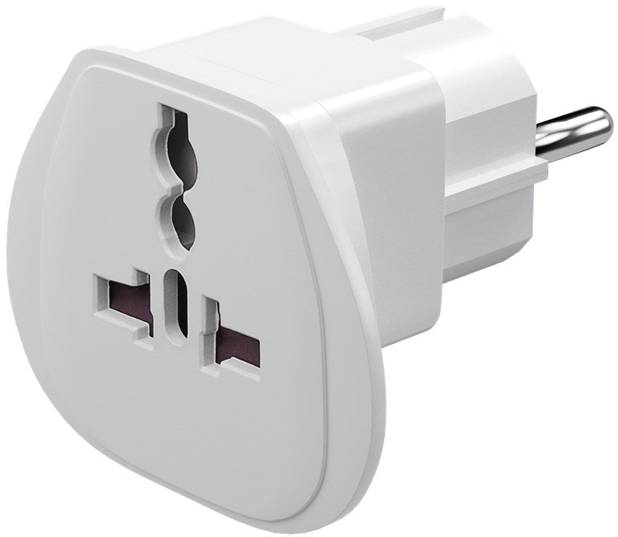 World to EU rejse Adapter Hvid