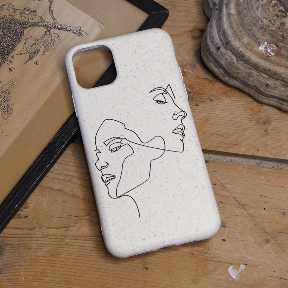iPhone 11 Pro Cover Ansigt på baggrund – Hvid