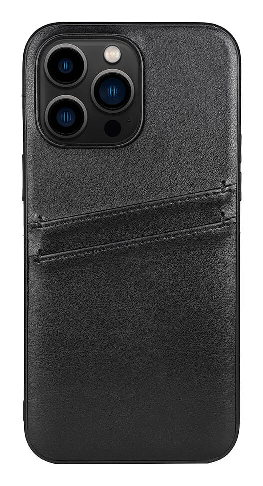 iPhone 14 Pro Max Læder Cover med kortholder 2 6 7 – Sort – Buffalo