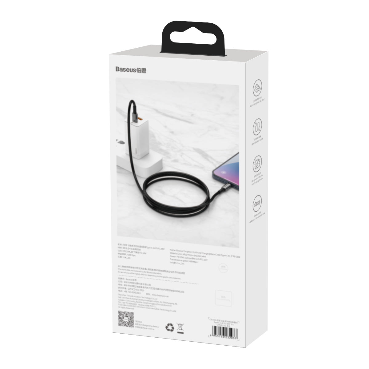 Kabel USBC/USBC 1m Sort 100W