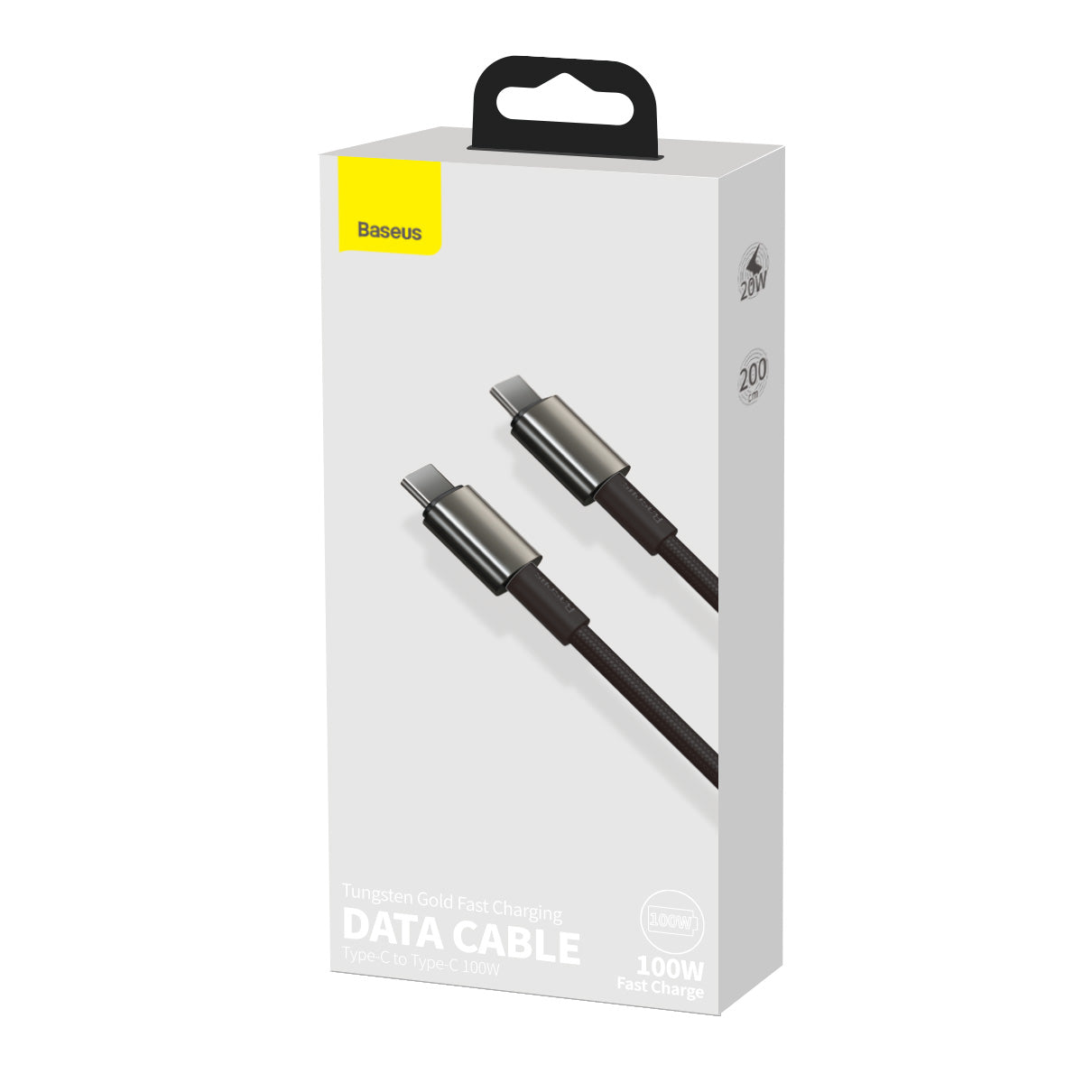 BASEUS USB Cable - Tungsten Gold CATWJ-A01 Type-C - Type-C 2M 100W 5A black