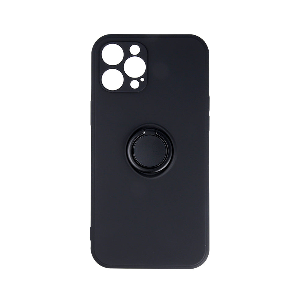 iPhone 15 Finger Grip Med Ringstand – Sort