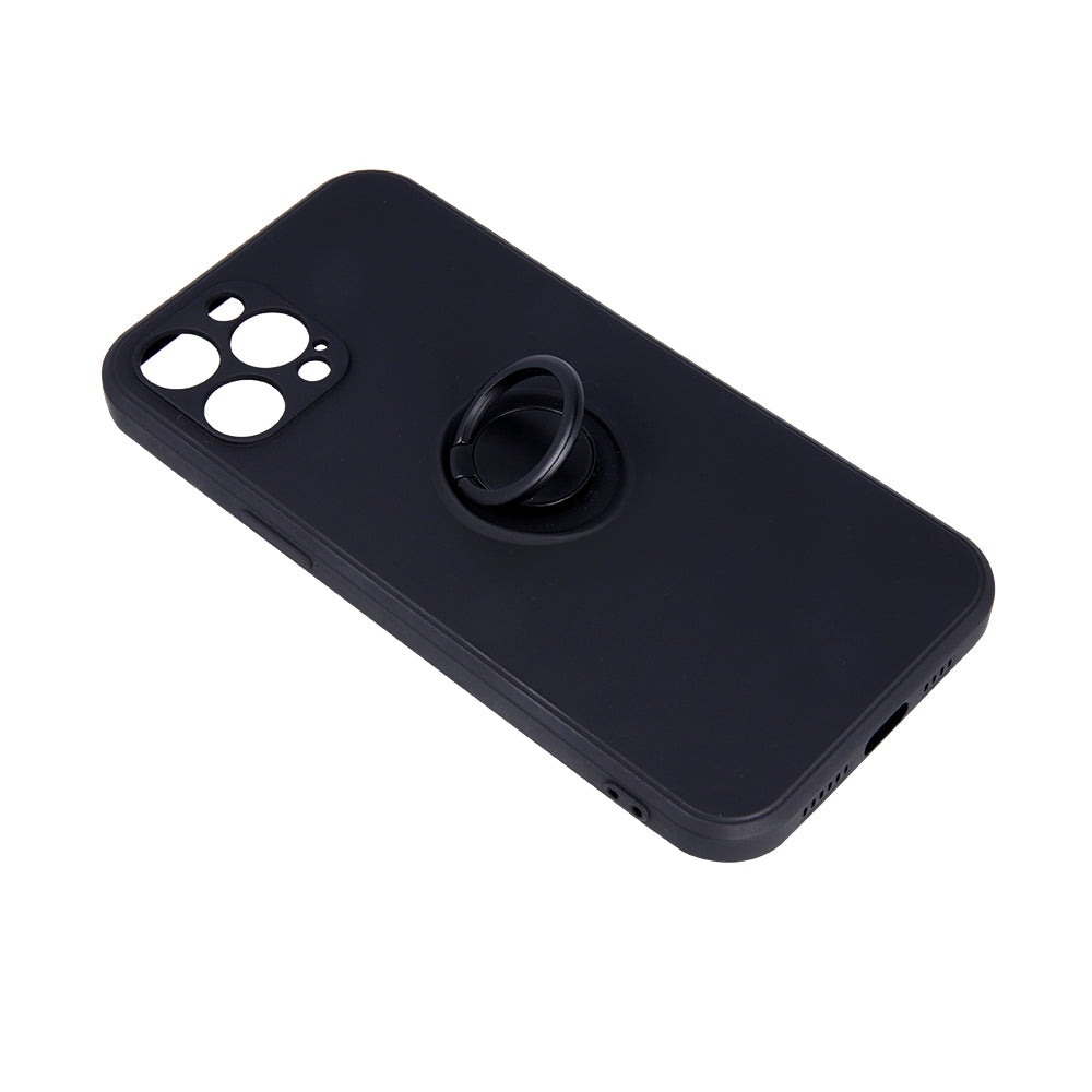 iPhone 15 Finger Grip Med Ringstand – Sort