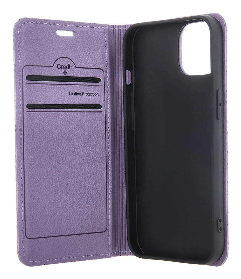 iPhone 16e / 17e Wallet Flip Cover Smart Caro – Lilla - billede 3