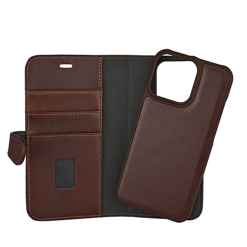 iPhone 13 Pro Læder Wallet Flip Cover – Brun – Buffalo