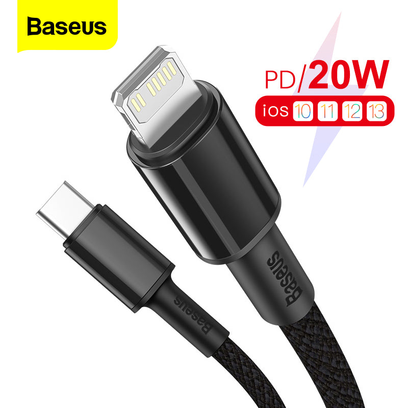 BASEUS Display Fast Charging Data Cable Type-C to lightning 1m 20w black - billede 3