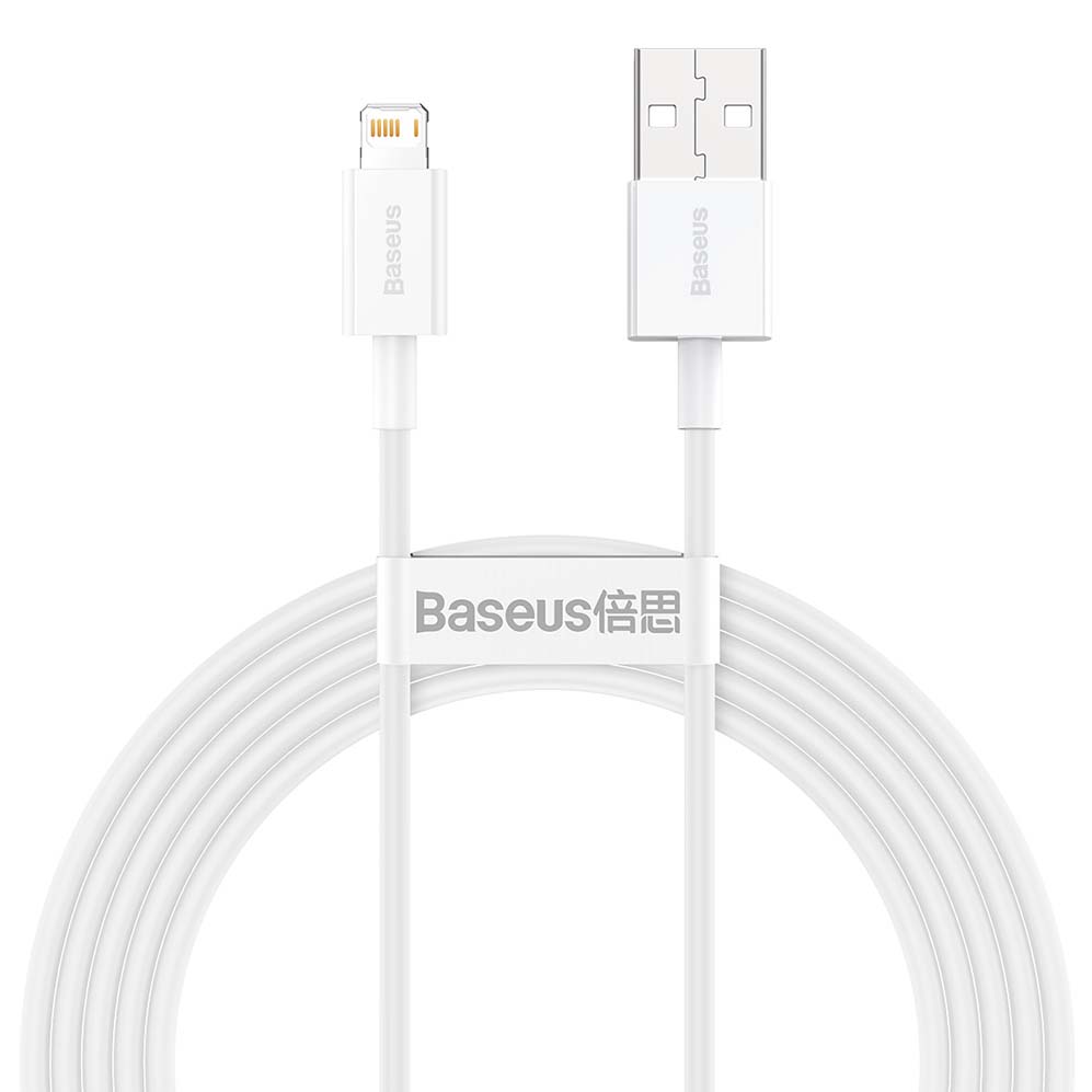 Baseus USBA Lightning 2M Hvid