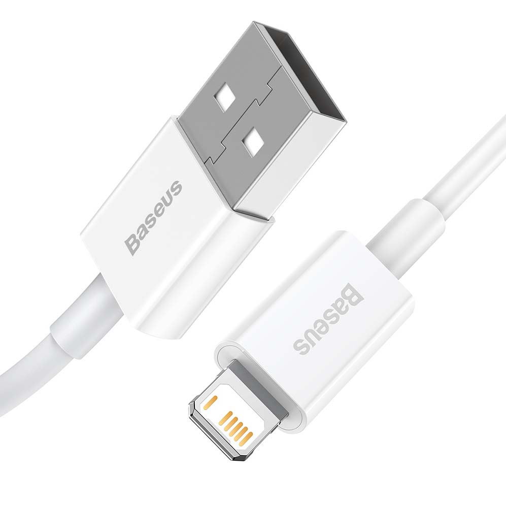 Baseus USBA Lightning 2M Hvid