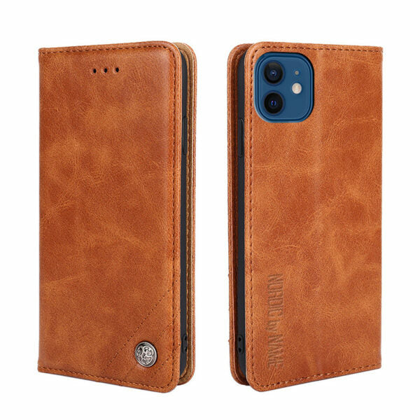 iPhone XR Wallet Flip Cover – Brun