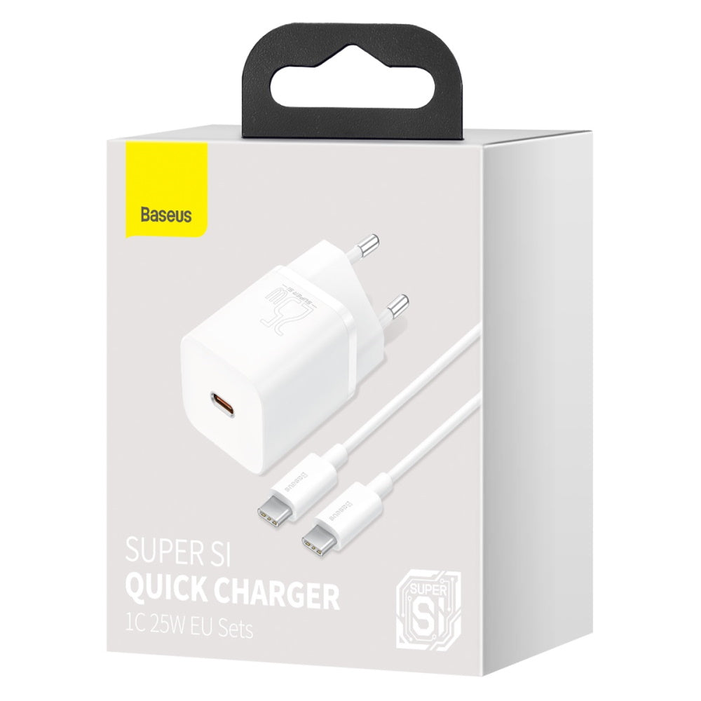 25W Lader USBC -> USBC 1m hvid