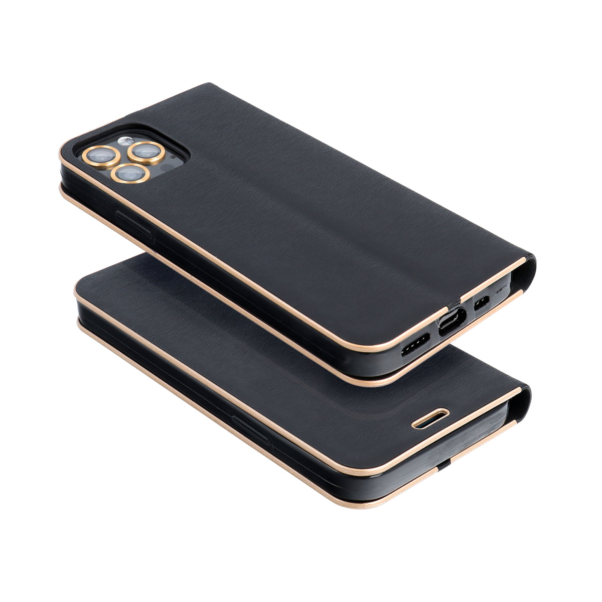iPhone 14 Wallet Flip Cover Luna – Guld/Sort