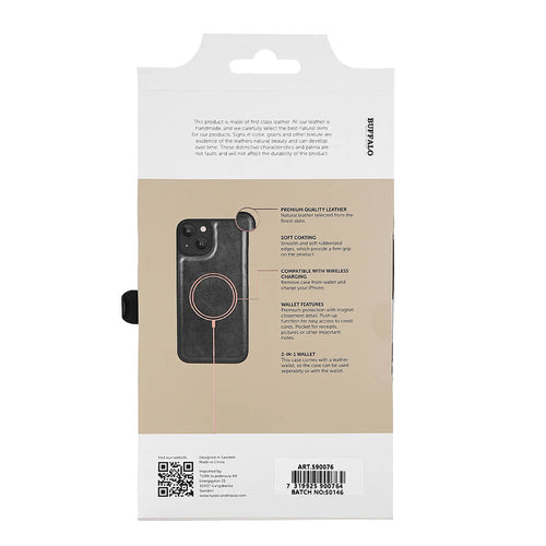iPhone 13/14/15 Wallet Flip Cover 2in1 3 card – Sort – Buffalo
