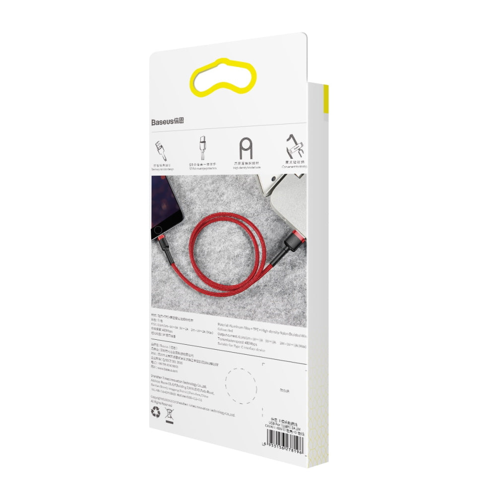 BASEUS USB Cable - Cafule CALKLF-C09 IPHONE lightning 2M 1.5A red