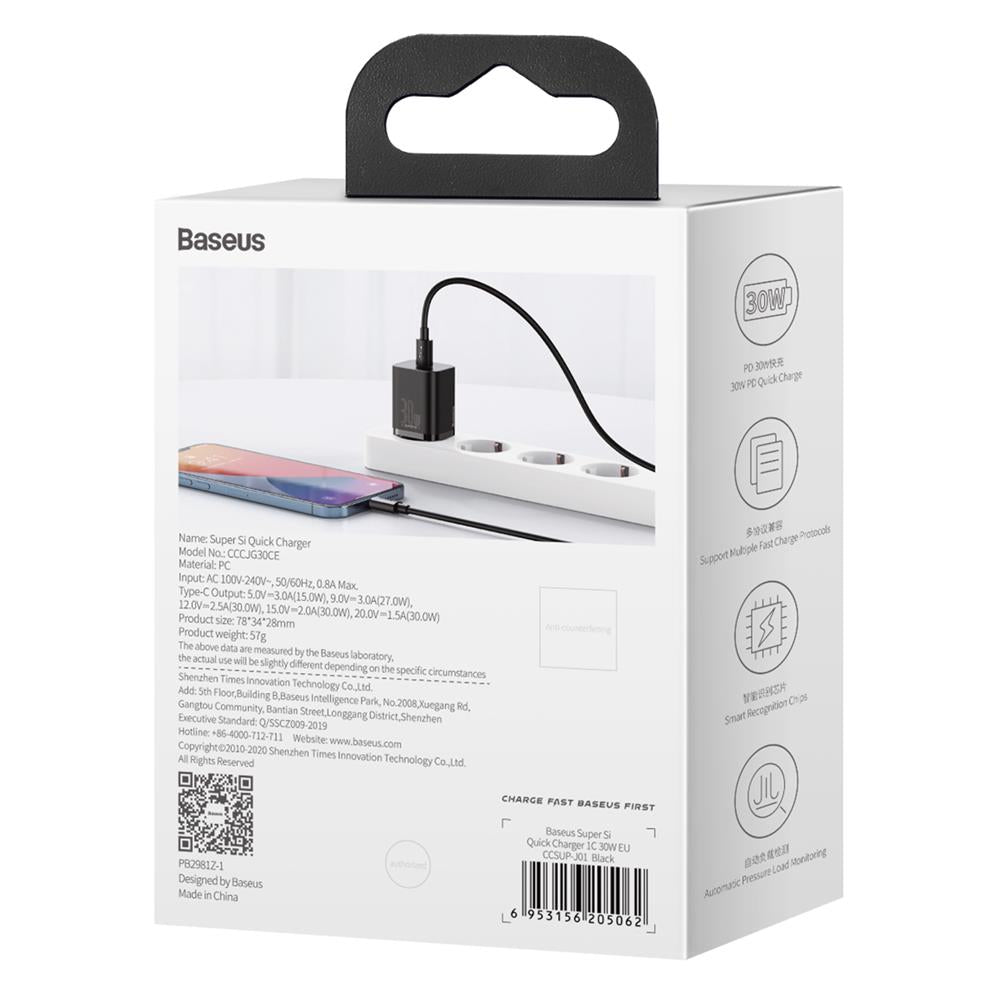 Baseus Super Si 1C 30watt charger sort