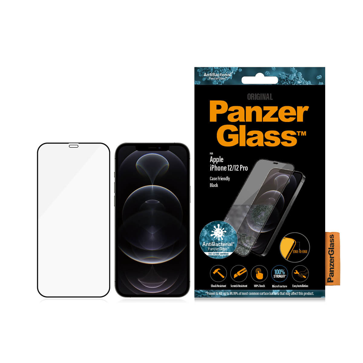 PanzerGlass iPhone 12/12 Pro (CF), Black (AB) - billede 3