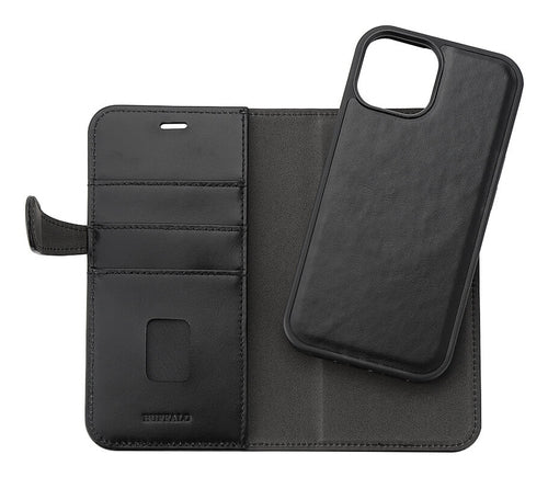 iPhone 15 Cover med kortholder 2in1 3 Magserie – Sort – Buffalo