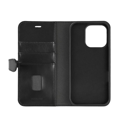 iPhone 16 Pro Læder Wallet Flip Cover 2 i 1 – Sort – Buffalo