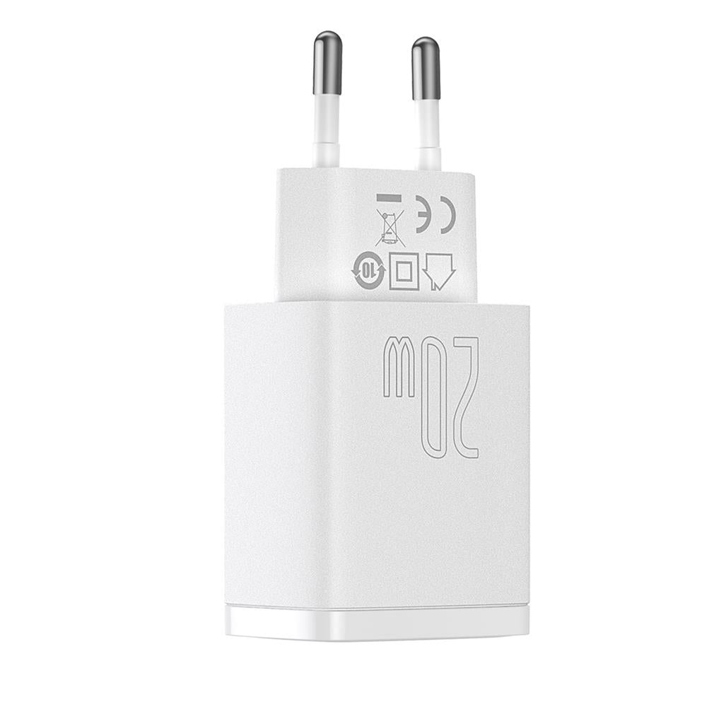 220v Lader USBA+USBC 20W Hvid