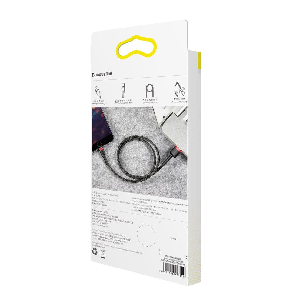BASEUS USB Cable - Cafule CALKLF-B19 IPHONE lightning 1M 1.5A black-red
