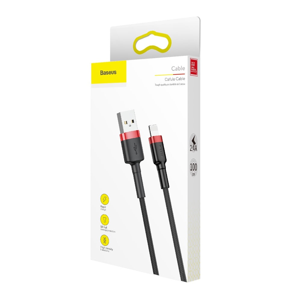 BASEUS USB Cable - Cafule CALKLF-B19 IPHONE lightning 1M 1.5A black-red