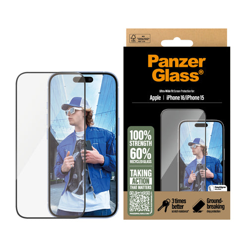 PanzerGlass iPhone 15/16 Ultrawide Fit