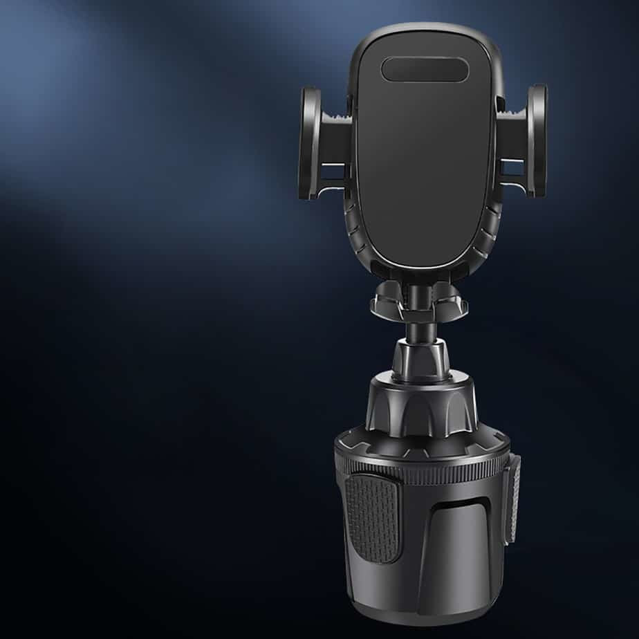 Universal Adjustable Cup Holder Clamp Cradle Car Mount for iPhone Samsung - Black - billede 6