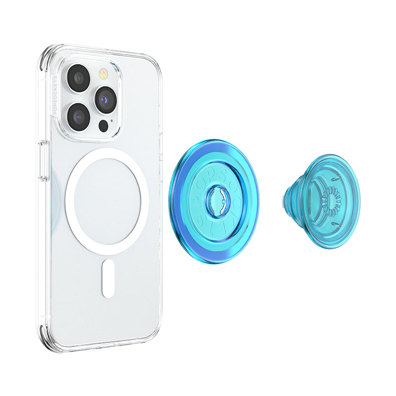 POPSOCKETS PopGrip for Magsafe Electric Blue Translucent - billede 4