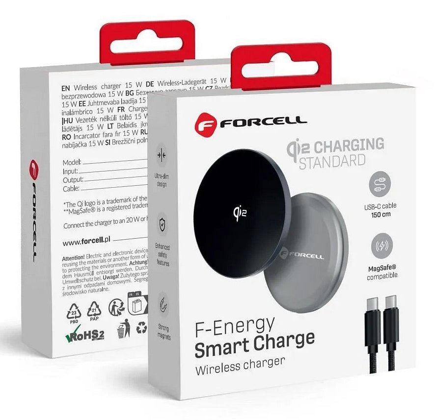 Trådløs oplader 15W Sølv Qi2