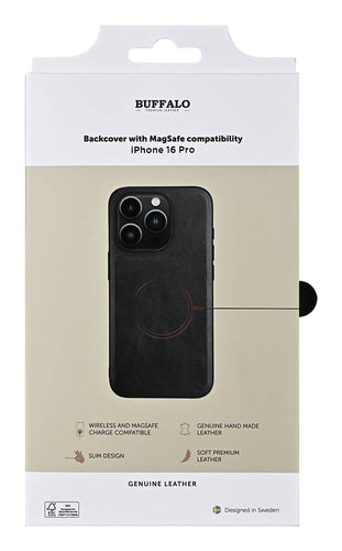 iPhone 16 Pro Læder Cover – Sort – Buffalo