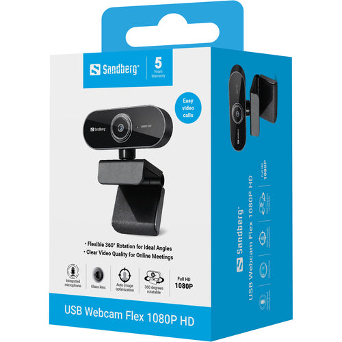 USB Webcam Flex 1080P HP Sort