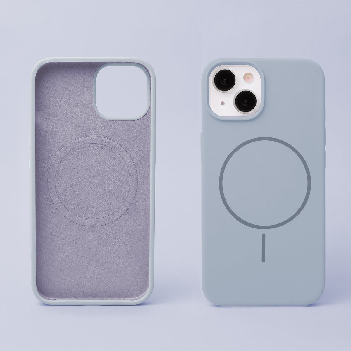iPhone 15 Pro Max Silicone MagSafe Cover Thin Mag – Lyseblå - billede 3