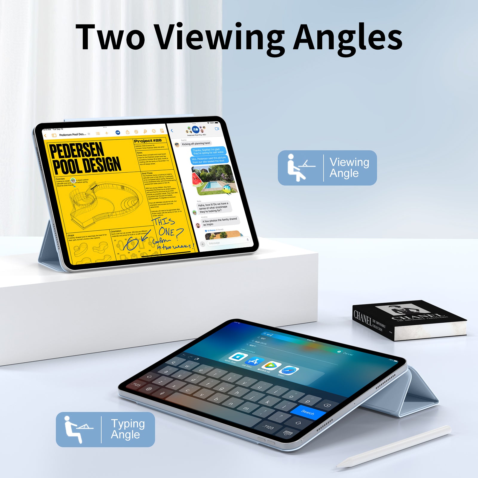 iPad 10,9 / Air4/5/11  Tri-Fold MAGNET SkyBlue