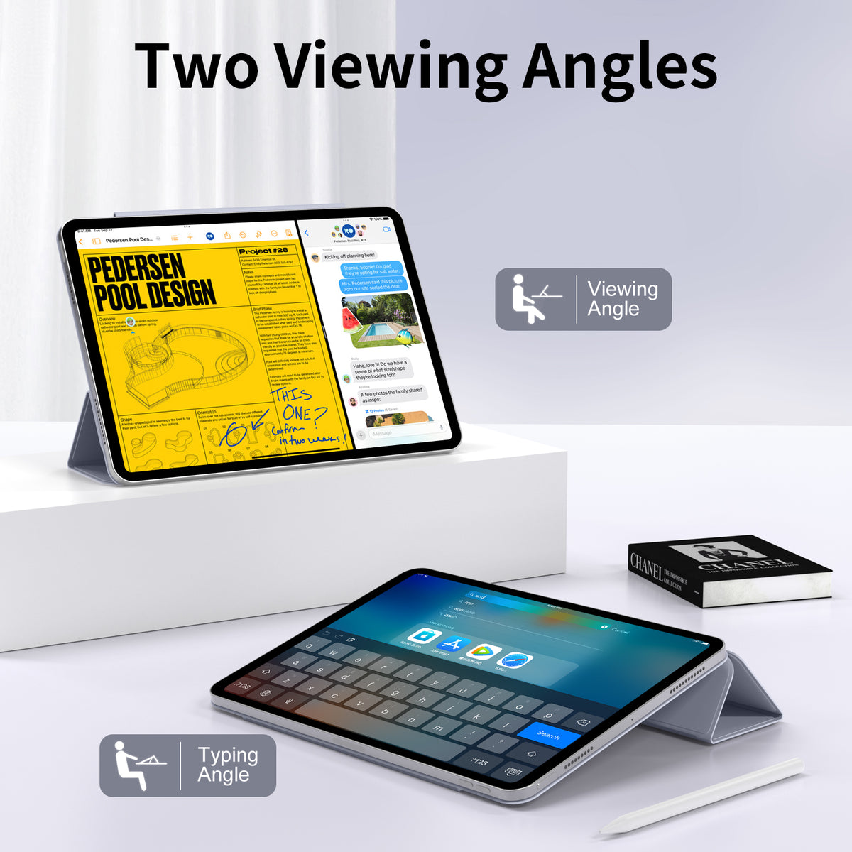 iPad 10,9 / Air4/5/11  Tri-Fold MAGNET Lavendel