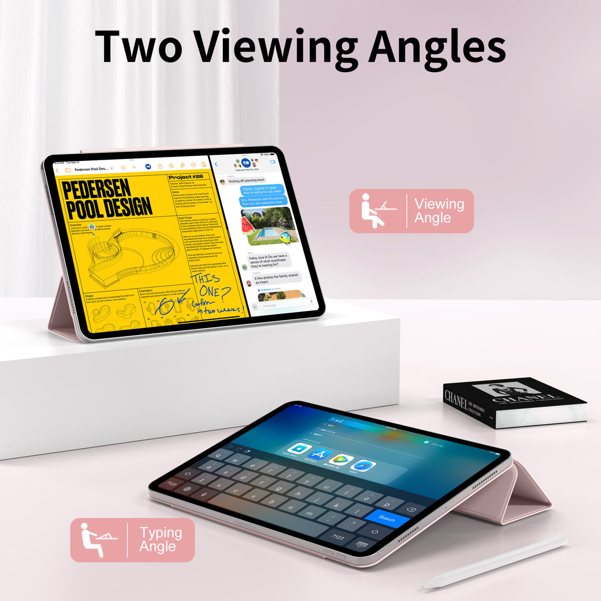 iPad 10,9 / Air4/5/11  Tri-Fold MAGNET Pink