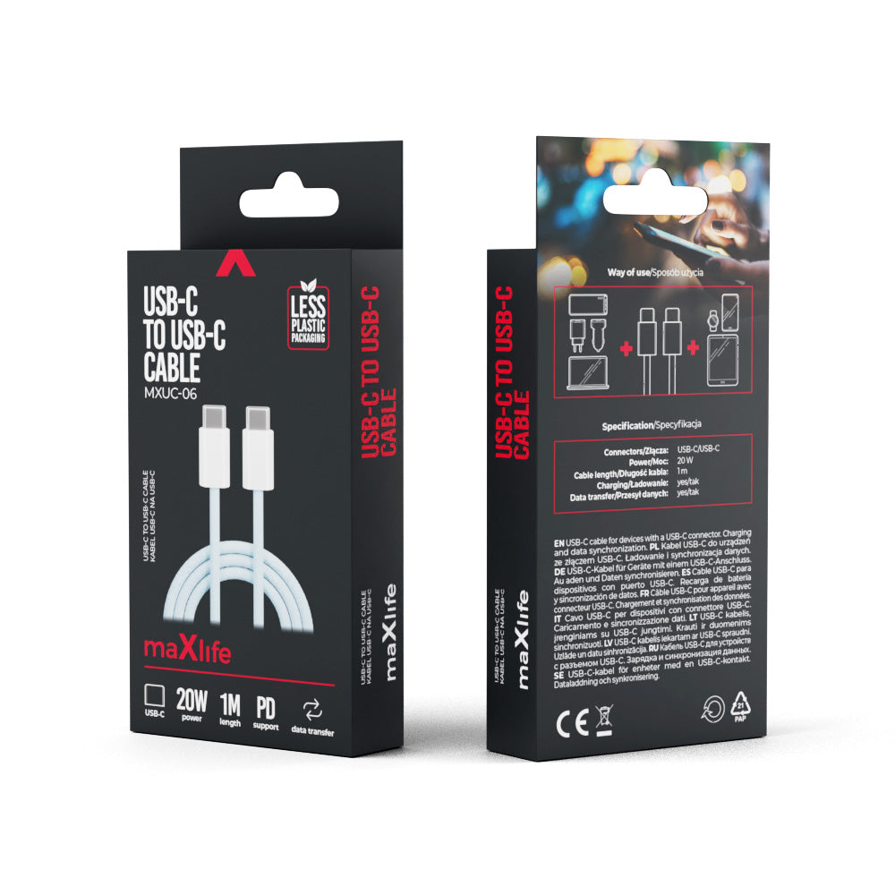 MaXlife Kabel USBC/USBC 1m Blå