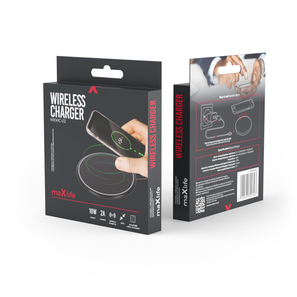 MaXlife Trådløse Oplader 10W Sort