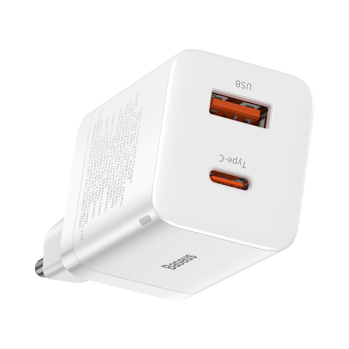 Baseus Oplader usb-a / usb-c  30watt hvid