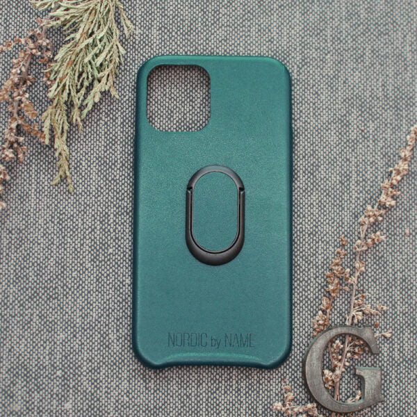 iPhone 12 Pro Max Silicone Cover Fingreholder/til – Grøn