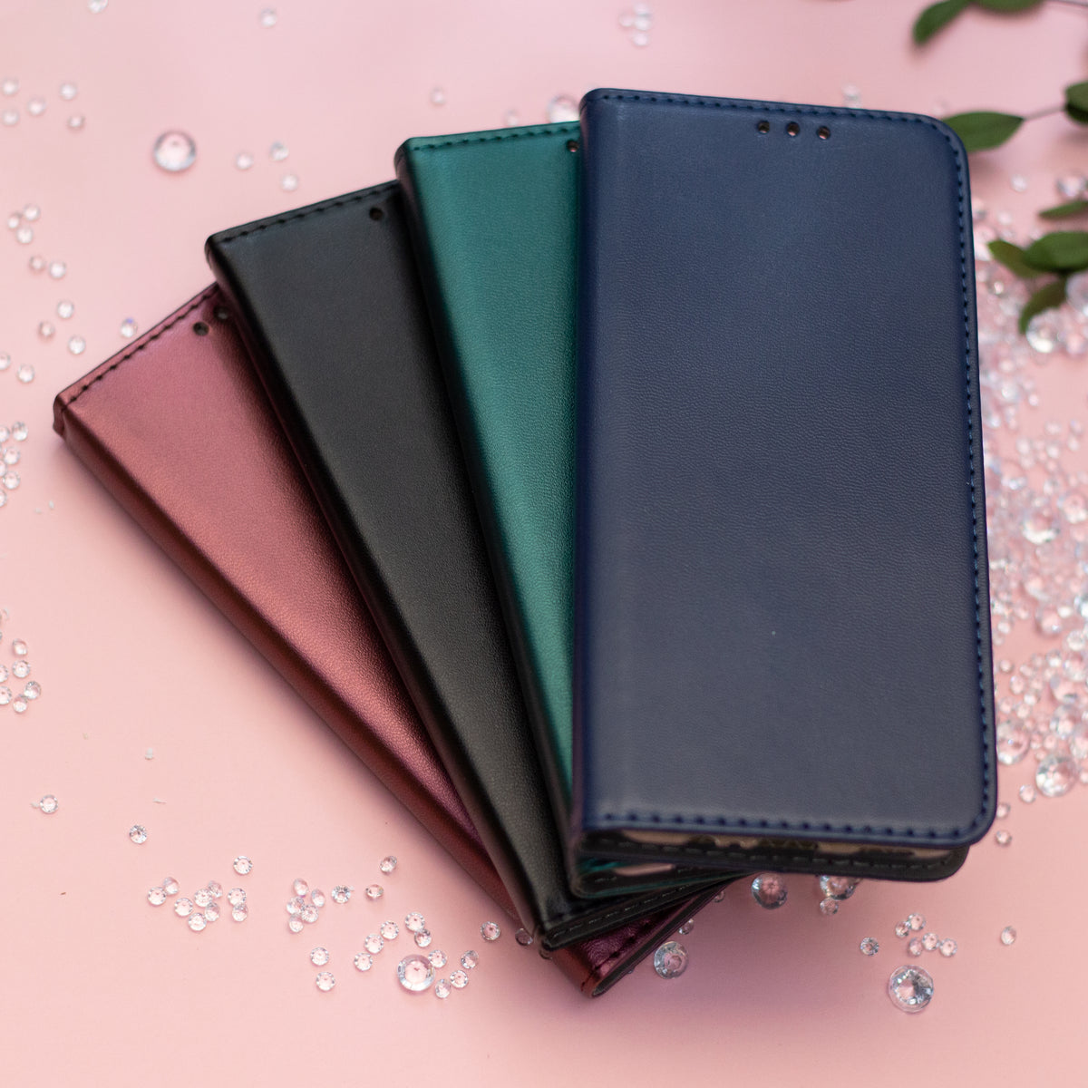 iPhone 7/8/SE Læder Cover med kortholder Smart Magnetic Magnetluk M/ – Sort