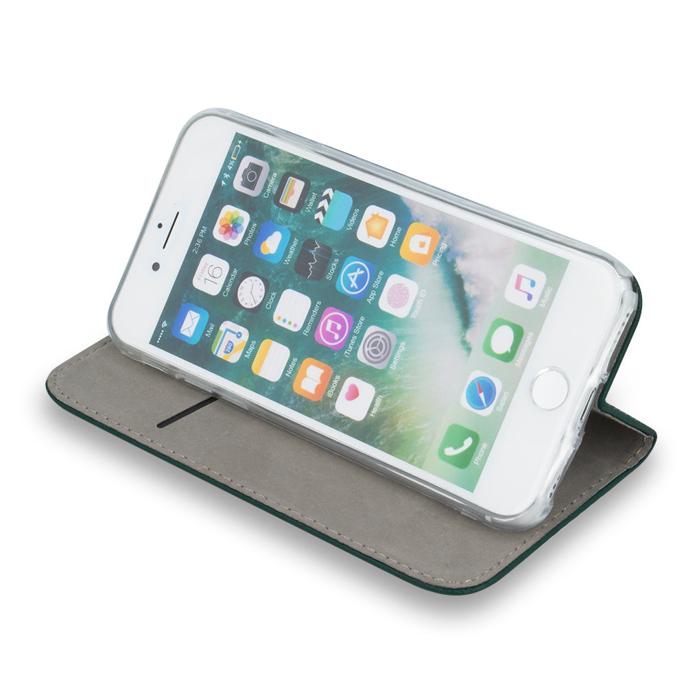 iPhone 16e / 17e Wallet Flip Cover Smart Magnetic – Mørkgrøn