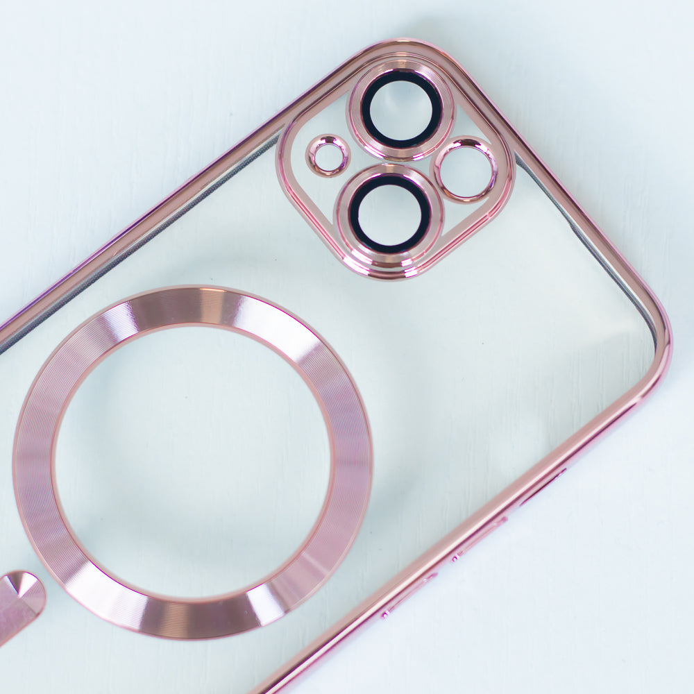 iPhone 14 Pro MagSafe Cover Color Chrome Mag Color Chrome Rosegold – Transparent/Pink