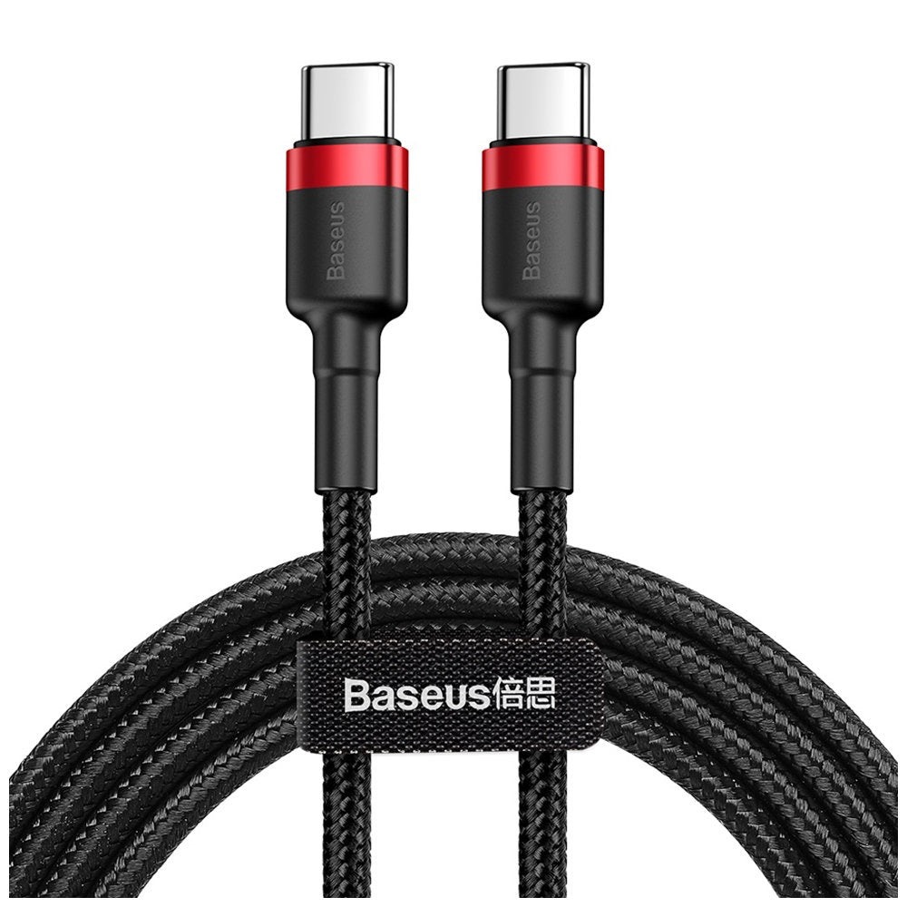 BASEUS USB Cable - Cafule CATKLF-H91 Type-C - Type-C 2M 60W 3A black-red - EOL -> CATKLF-AL91